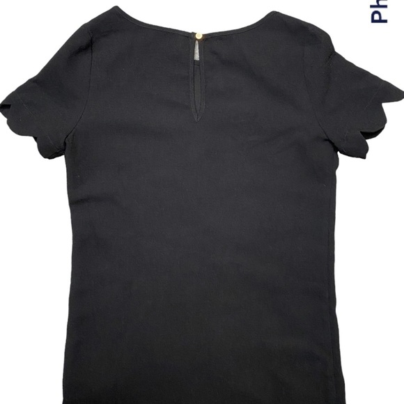 MITTOSHOP LITTLE BLACK DRESS WITH SCALLOPED EDGES SIZE XS - Picture 3 of 8